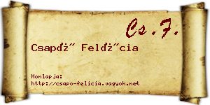 Csapó Felícia névjegykártya